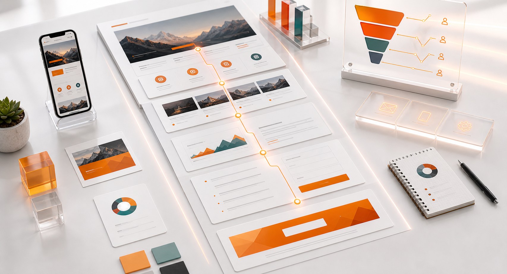 Landing page conversion lab with hero proof form FAQ and follow-up modules